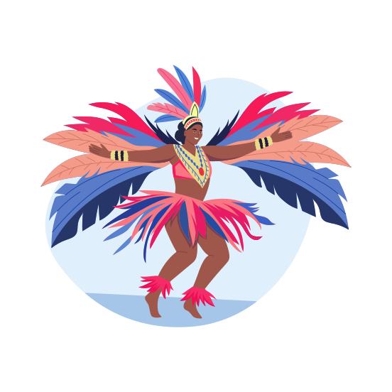 Feather Dancer, Performer, Culture, Tradition, Celebration, illustration