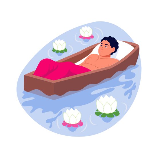 Floating, Relaxing, Spa, Sauna, Culture illustration