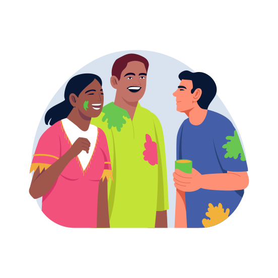 Holi Celebration, Phagwah, Tradition, Culture, Activity, illustration