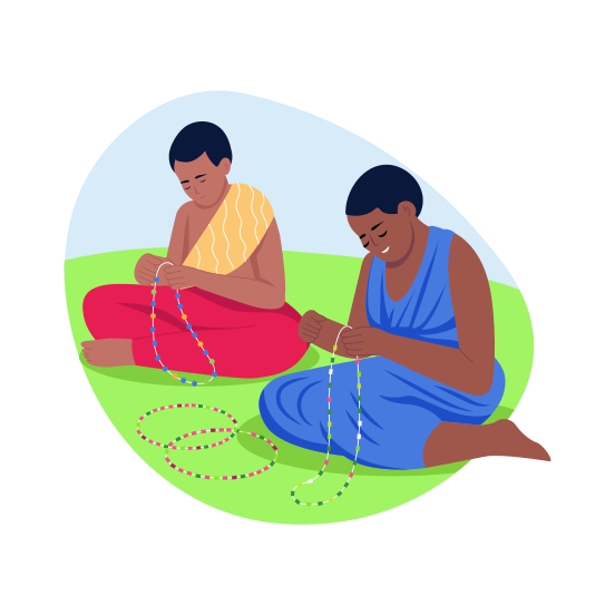 Kenyan Beadwork, Artistry, Handcrafting, Culture, Tradition, illustration