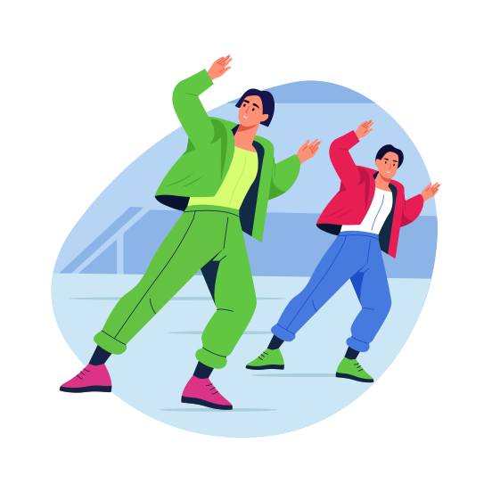 Kpop Dance, Performing, Artists, Celebration, Enjoying, illustration