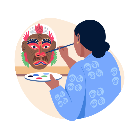 Mask Painting, Masquerade, Artistry, Handcraft, Culture, illustration