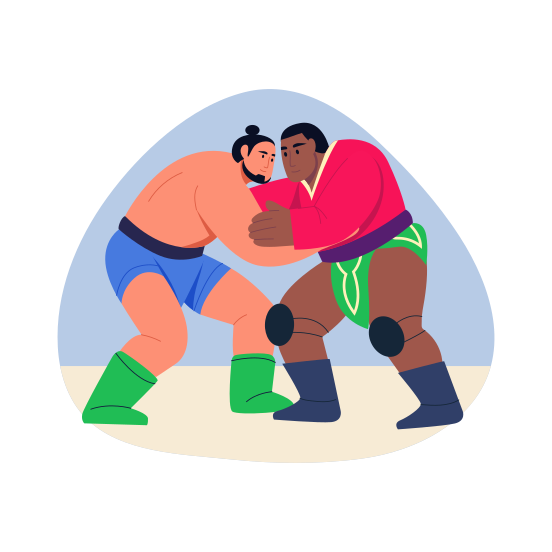 Mongolian Wrestling, Fighting, Sport, Game, Culture, illustration