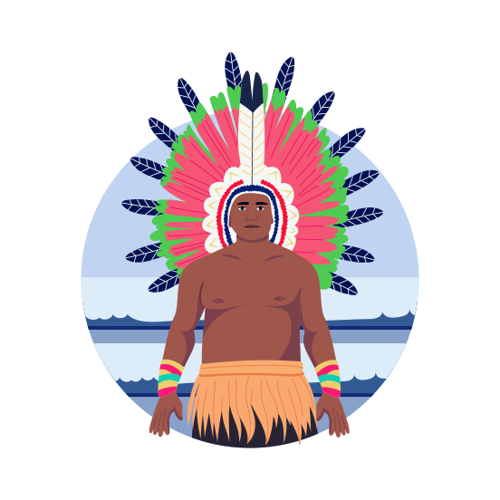 Native Man, Indigenous, Tribal, Culture, Tradition, illustration