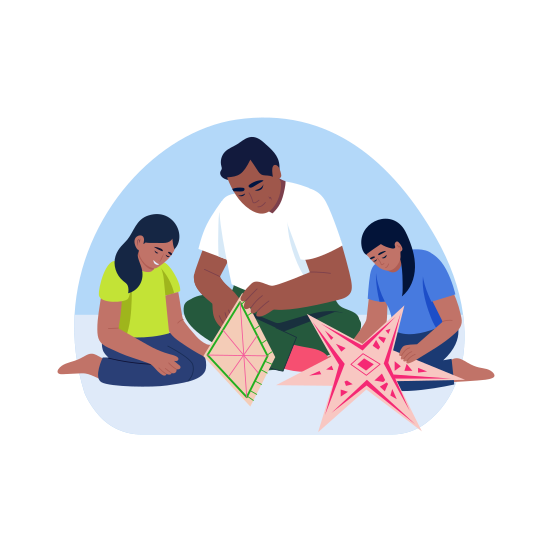 Parol Making, Handcrafting, Artistry, Artwork, Fatherhood illustration