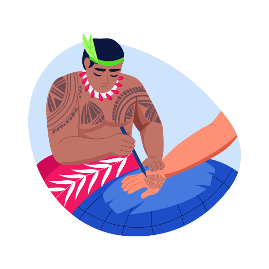 Polynesian Tattoo, Artistry, Artwork, Tradition, Culture illustration