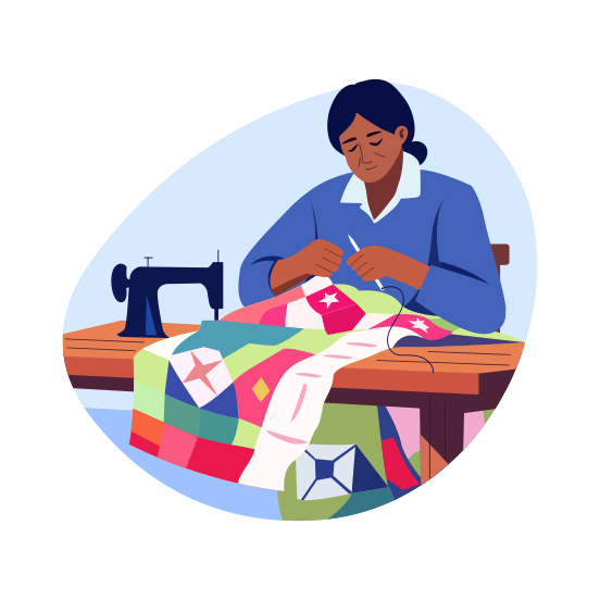 Quilting, Needlework, Handcraft, Artistry, Tradition, illustration