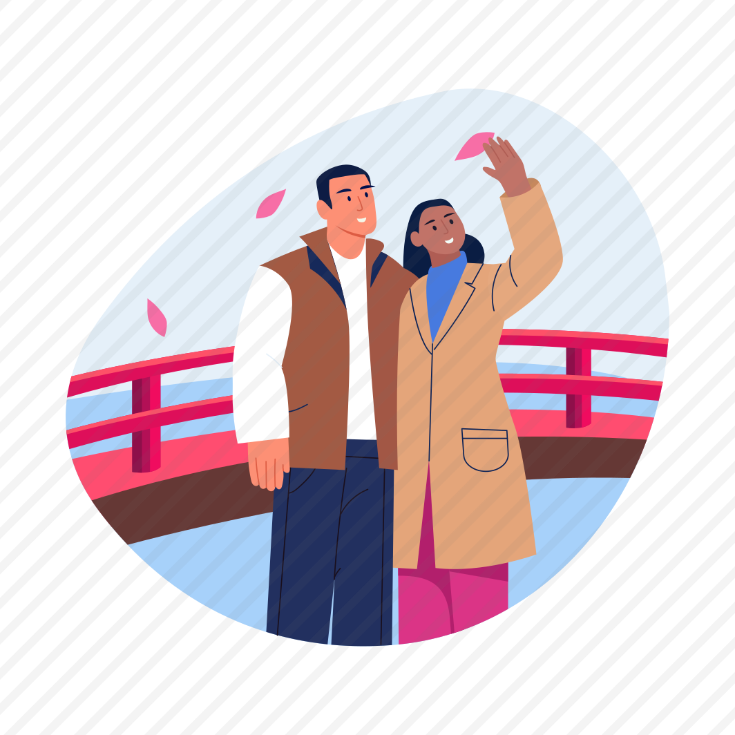 Sakura Festival, Couple, Enjoying, Culture, Celebrating, preview