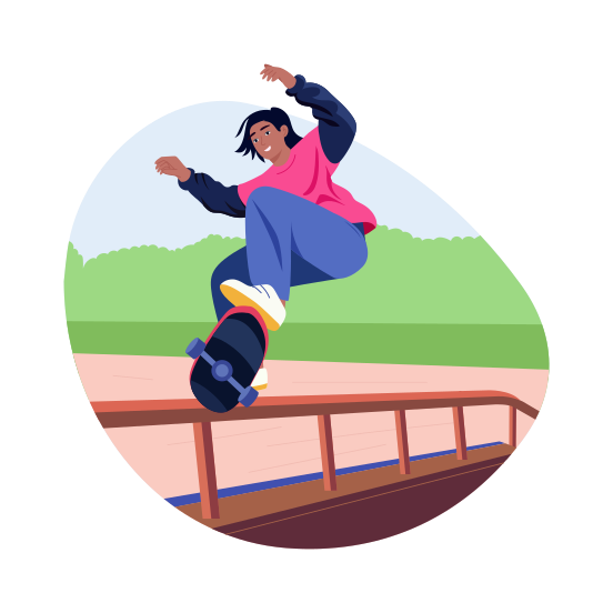 Skatepark Tricks, Skating, Stunts, Skateboarding, Ride, illustration