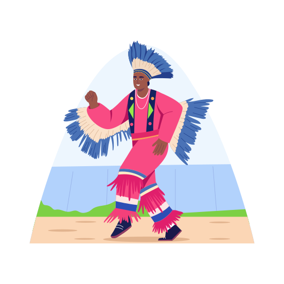 Traditional Dancer, Performer, Celebration, Folklore, Culture, illustration