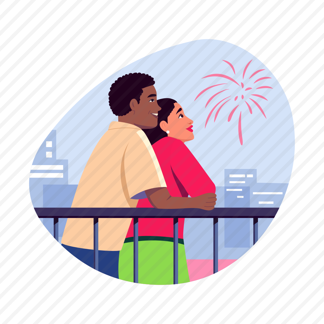 Watching Fireworks, Sparklers, Celebration, Culture, Couple, preview