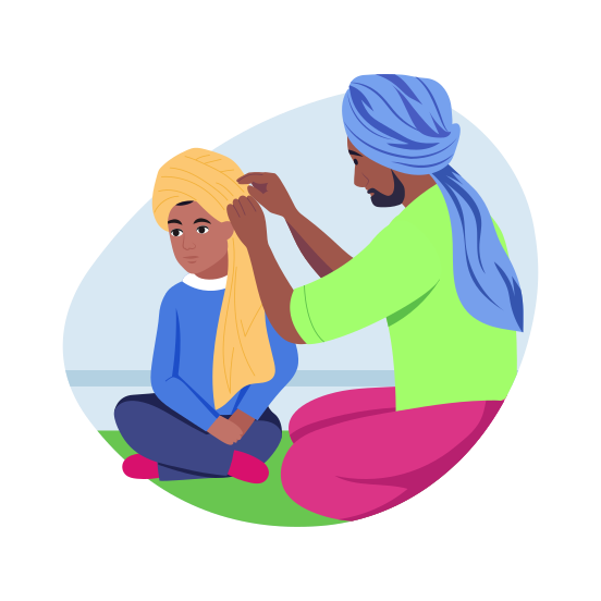 Wearing Turban, Headwear, Headdress, Culture, Tradition, illustration
