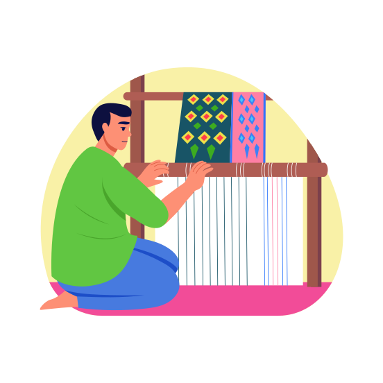 Weaving, Quilting, Handcrafting, Artistry, Tradition, illustration