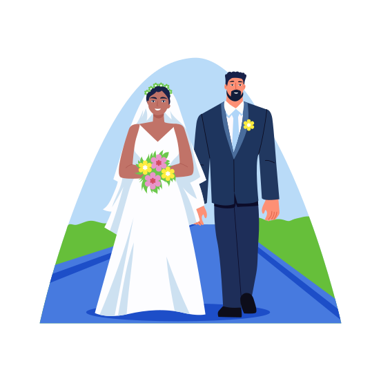 Wedding, Marriage, Couple, Spouses, Tradition, illustration