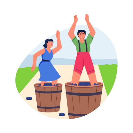Wine Harvest, Beverage, Festival, Celebration, Enjoying illustration