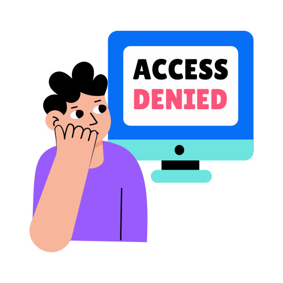 Access Denied, Rejected, Restricted, Blocked, Unauthorized illustration