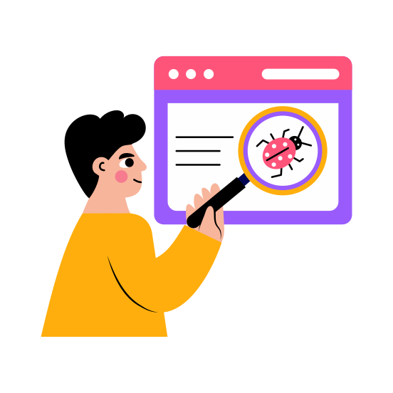 Find Bug, Malware, Error, Problem, Issue, illustration