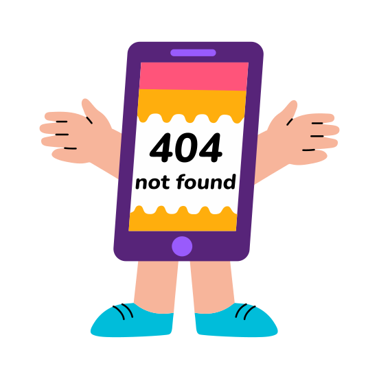 Smartphone Error, Not Found, Mobile, App, Failure, illustration