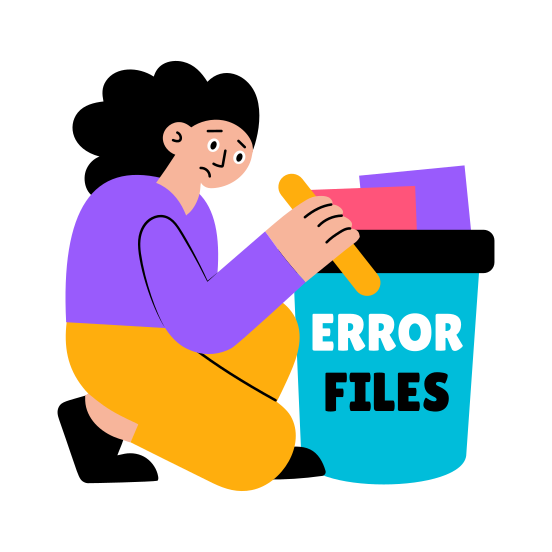 Trash Data, Files, Error, Problem, Issue, illustration