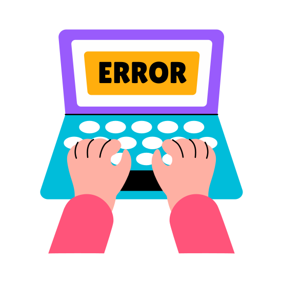 Typing Error, Mistake, Fault, Problem, Issue, illustration