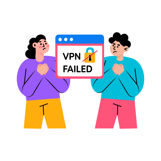 Vpn Failed, Connection, Network, Error, Problem, illustration