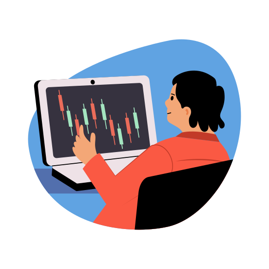 Crypto Market, Candlesticks, Stock Market, Business, Investing illustration