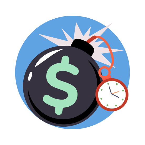 Investment Risk, Threat, Crises, Inflation, Economic illustration