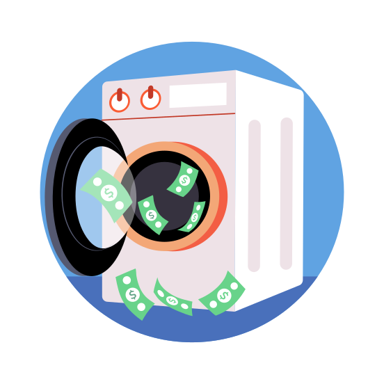 Money Laundering, Finance, Washing, Cleaning, Cash, illustration