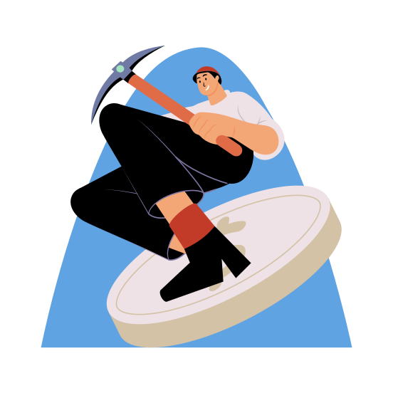 Money Mining, Investment, Cash, Currency, Finance illustration