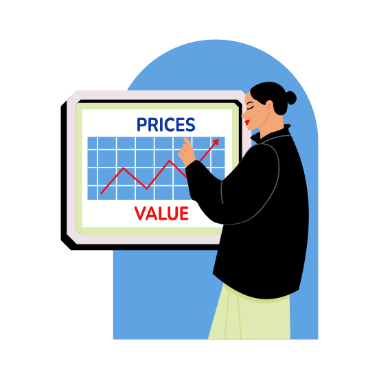 Price Value, Cost, Inflation, Graph, Analysis illustration