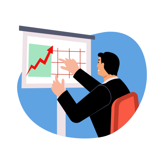 Profit Chart, Graph, Metrics, Infographic, Progress illustration