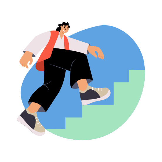 Progress, Climbing Stairs, Development, Growth, Improvement illustration
