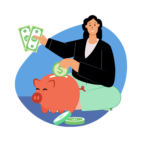 Saving Money, Cash, Currency, Investment, Finance illustration