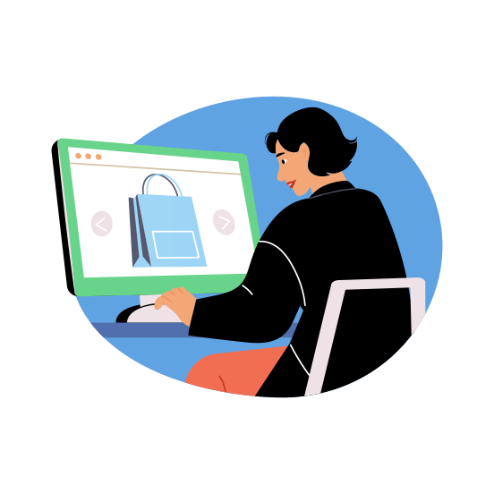 Shopping Website, Ecommerce, M Commerce, Buying, Purchasing illustration