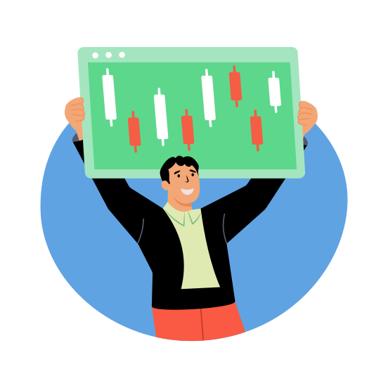 Stock Market, Candlesticks, Trading, Investment, Business illustration