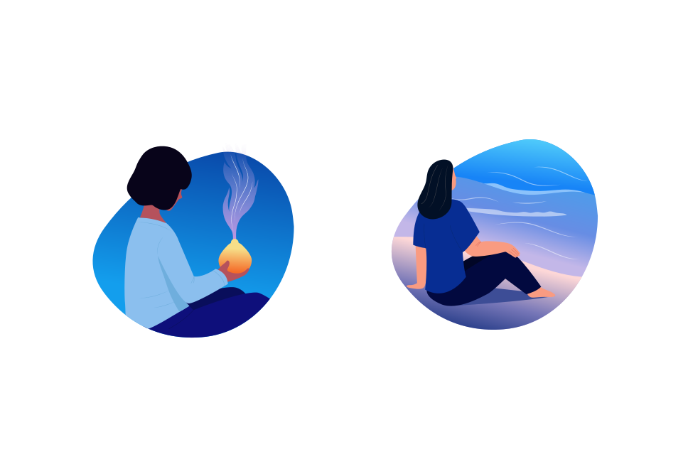 Sleep and Meditation illustration Art Set set preview image