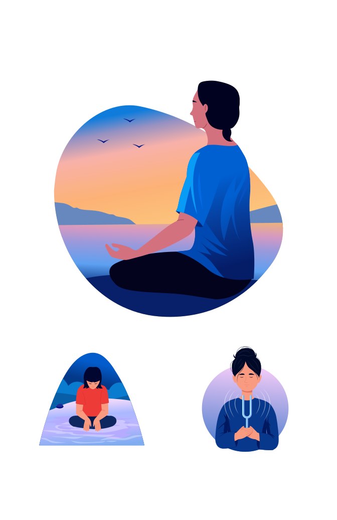 Sleep and Meditation illustration Art Set Large Set Preview