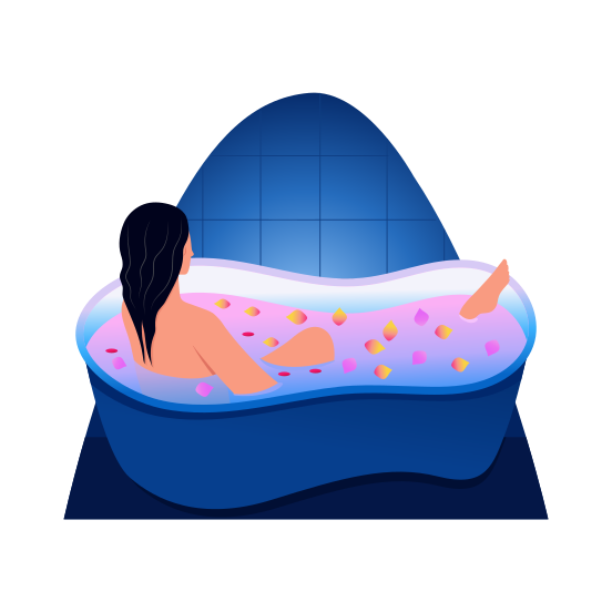 Bath Relaxation, Sauna, Spa, Bathing, Wellness illustration