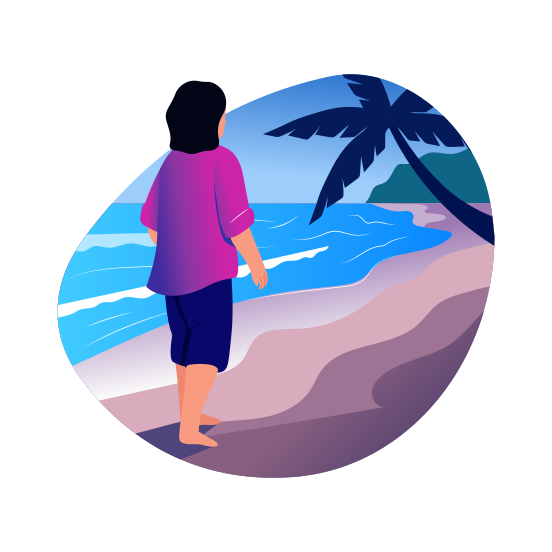 Beach Walk, Shoreline, Soothing, Relaxing, Activity illustration