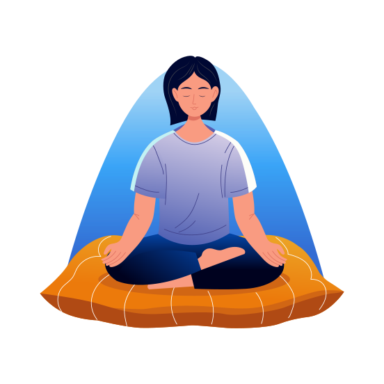 Breathing Exercise, Yoga, Meditation, Pose, Character illustration