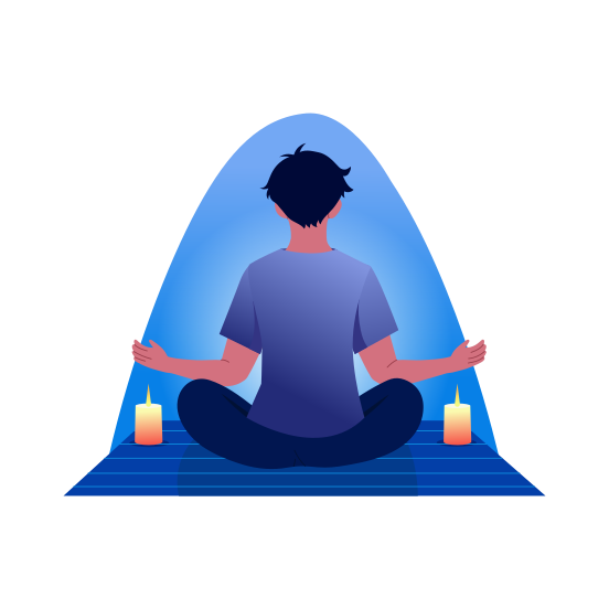 Candle Meditation, Therapy, Calmness, Relaxation, Spa illustration