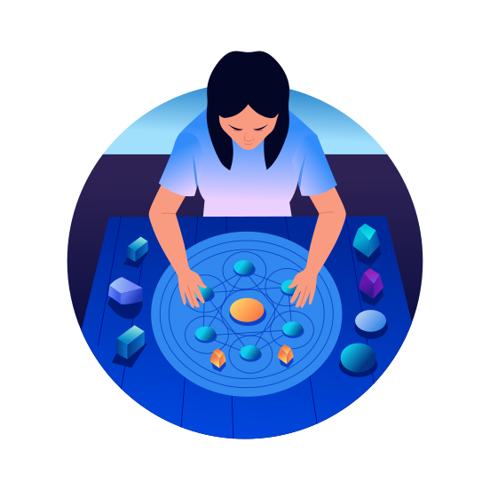 Crystal Gridding, Manifestation, Healing, Calmness, Meditation illustration