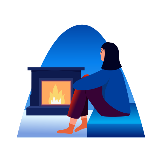 Fireplace Relaxation, Hearth, Warmth, Firepit, Cozy, illustration