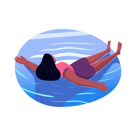 Floating, Swimming, Relaxing, Resting, Peace illustration