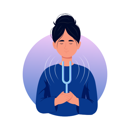 Fork Sound, Resonance, Therapy, Wellness, Wellbeing, illustration