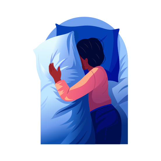 Hugging Pillow, Sleeping, Resting, Relaxing, Napping illustration