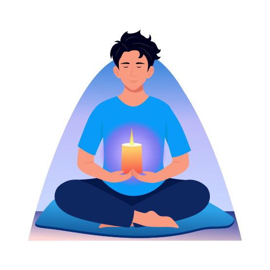 Inner Peace, Wellness, Meditation, Calmness, Wellbeing, illustration