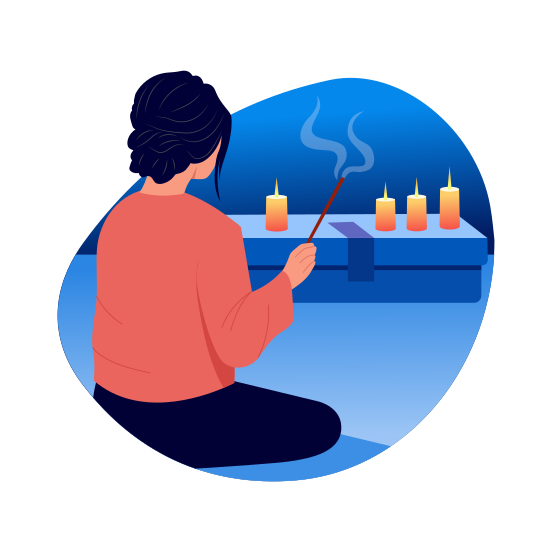Lighting Incense, Fragrance, Aromatherapy, Spa, Meditation illustration