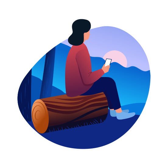 Nature Listening, Calmness, Serenity, Peace, Relaxing illustration