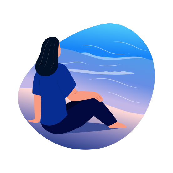 Ocean Gaze, Soothing, Relaxing, Calmness, Peace illustration